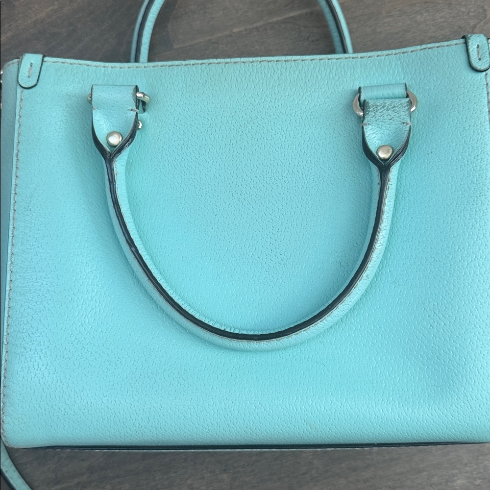 Kate Spade Wellesley Quinn Aqua Pebbled Leather Satchel Bag - Picture 4 of 10
